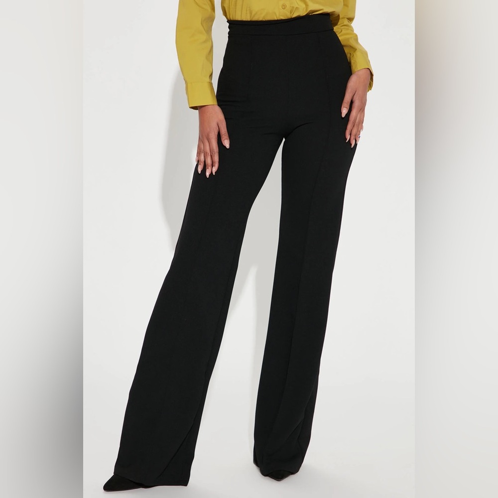 2/15$ 🍒 Fashion Nova Black Wide Leg Pants Trousers Office Wear M